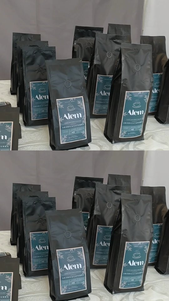 Exhibición de empaques de ALEM Café de Origen